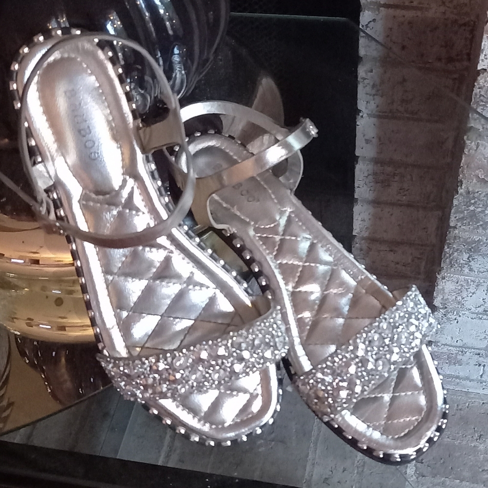 Silver Diamond Glittering Sandals